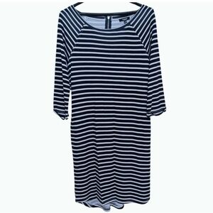 Navy and White Striped Dress